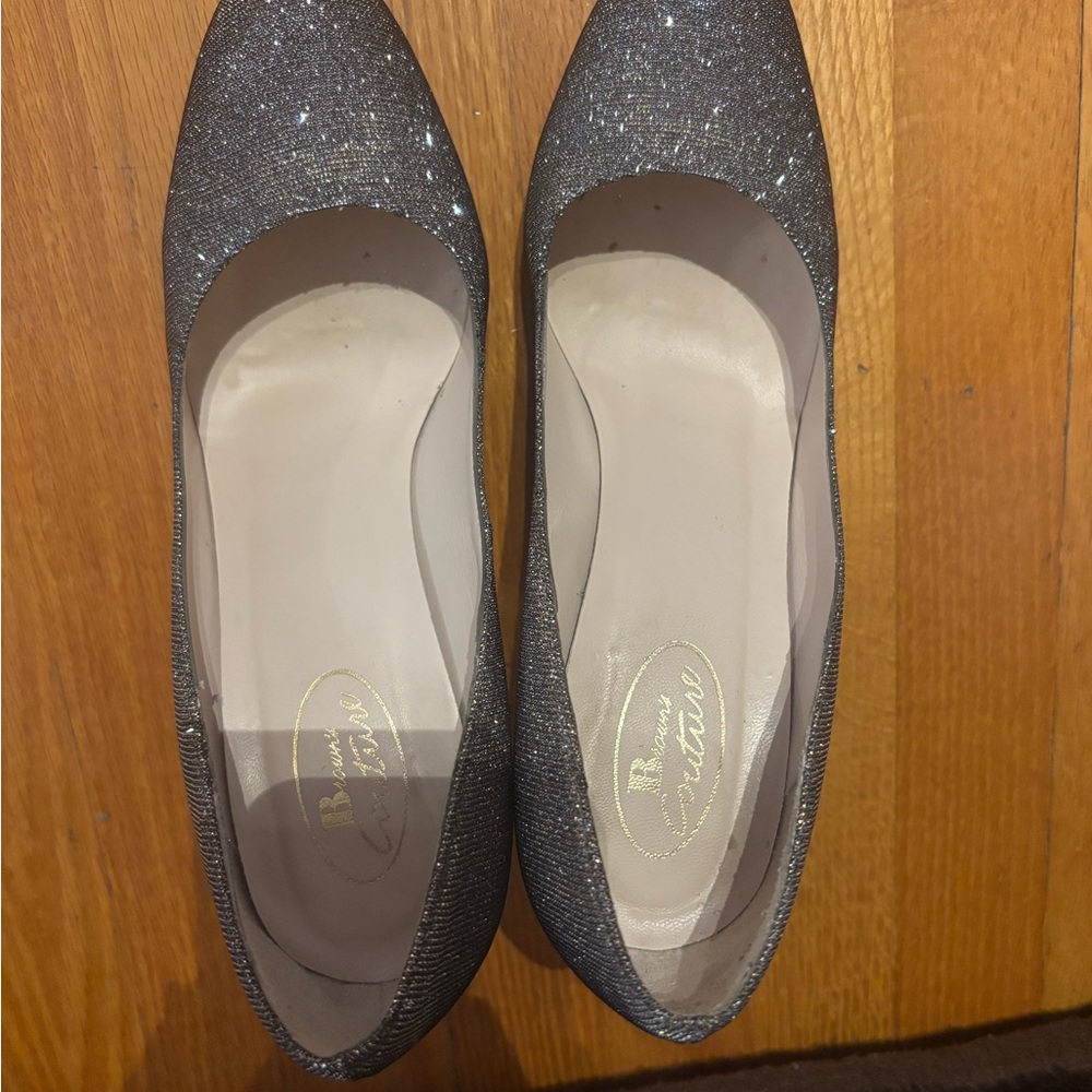 Elegant Silver Glitter Women's Shoes